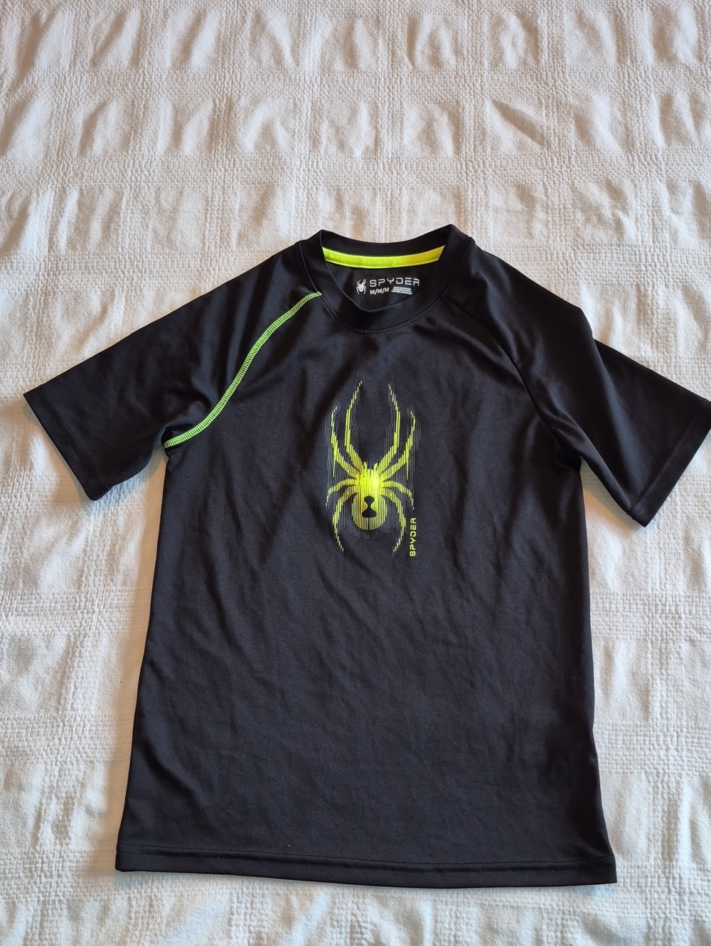 Spyder boys Medium black short sleeve shirt VGUC